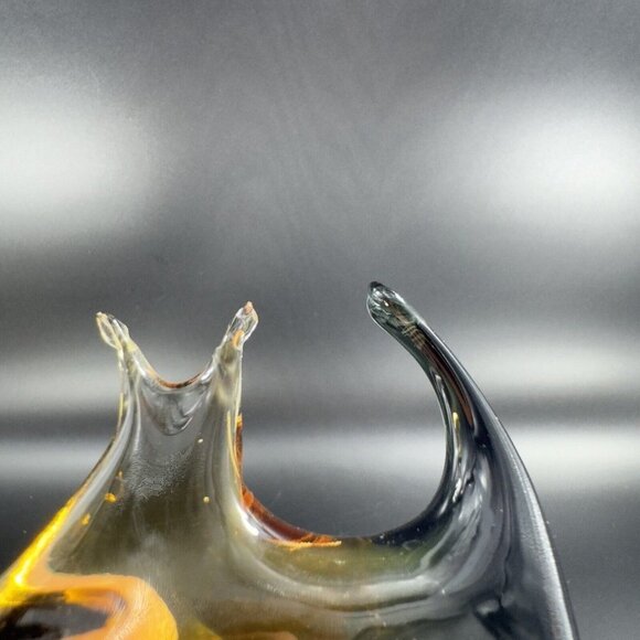 Venetian Hand Blown Fish Art Glass Figurine Hand Made In Italy Amber Smokey VTG - Picture 6 of 14